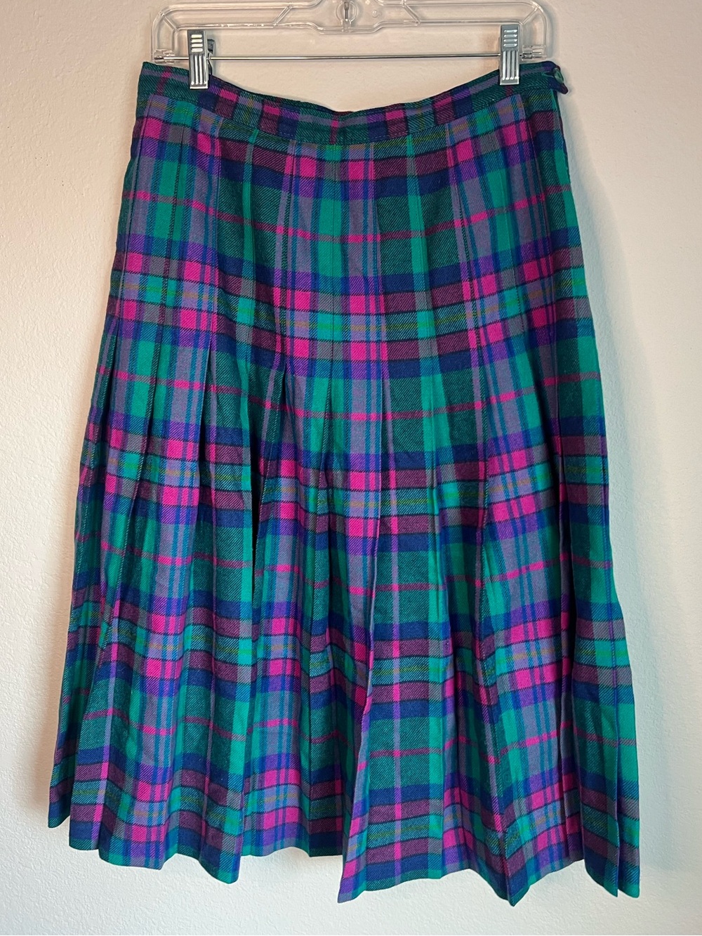 Pendleton Vintage 100% Virgin Wool Tartan Plaid Pleated Skirt, 16